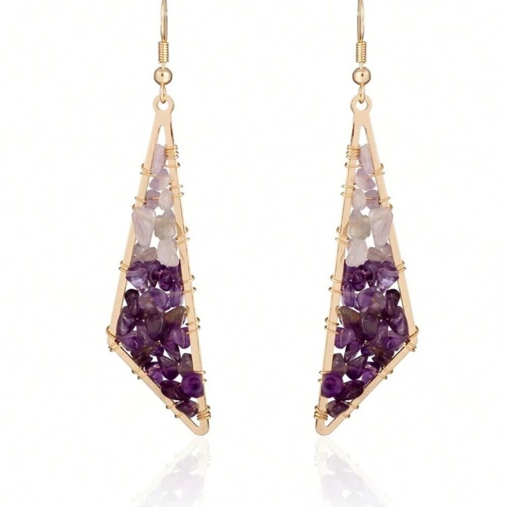 Genuine Crystal Earrings With Copper Wire NWT!!!!!!!!